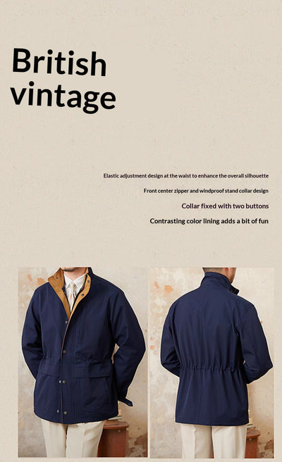 Chaqueta Italiana Impermeable Ajustada al Cintura - Otoño e Invierno - Image 9