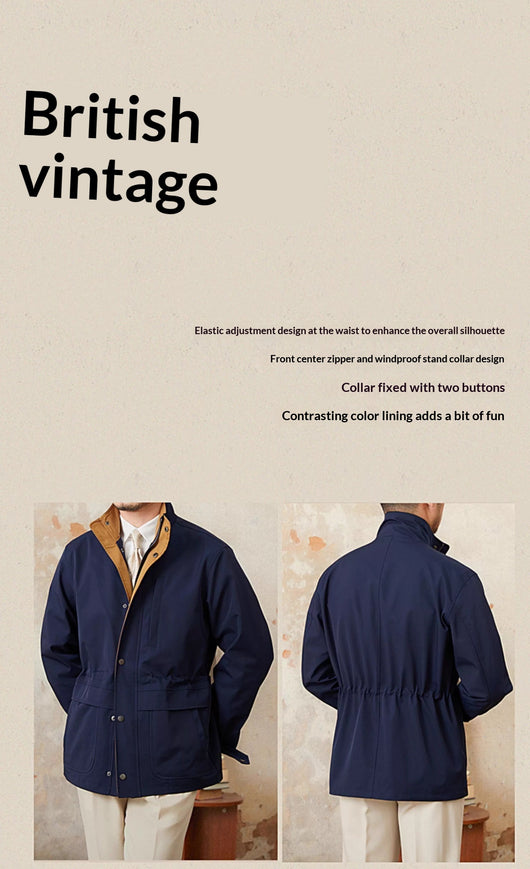 Chaqueta Italiana Impermeable Ajustada al Cintura - Otoño e Invierno - Image 9
