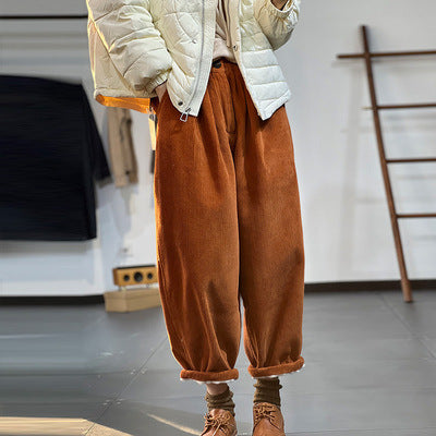 Pantalones Anchos de Pana con Cintura Elástica para Mujer - Image 6