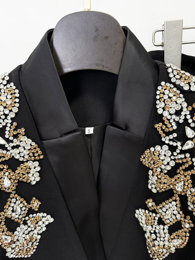 Traje Elegante con Blazer de Strass y Pantalón Dividido - Image 9