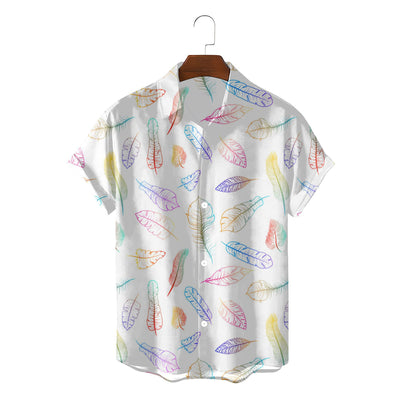 Camisa Suelta de Plumas para Hombre - Estilo Vacaciones Playa - Image 6