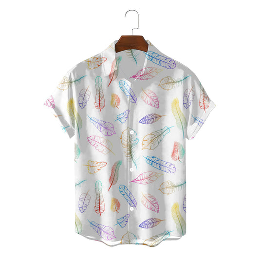 Camisa Suelta de Plumas para Hombre - Estilo Vacaciones Playa - Image 6