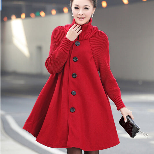 Abrigo de Lana Largo Oversize para Mujer Talla Grande - Invierno
