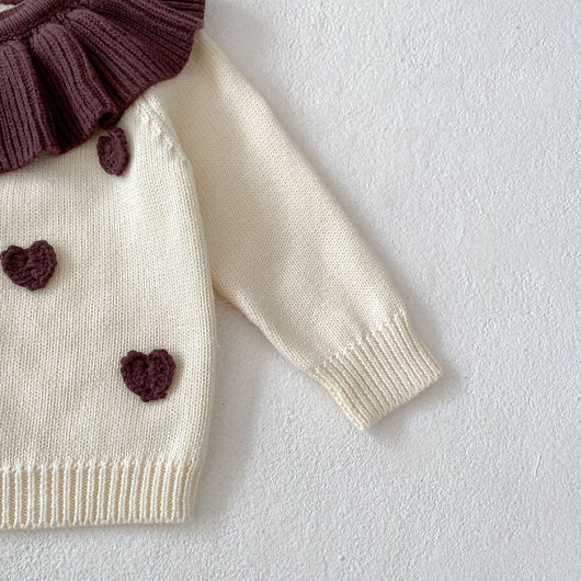 Cardigan Infantil con Corazones Tejidos - Manga Larga - Image 12