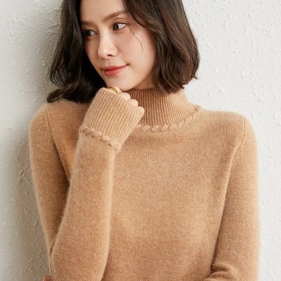 Suéter de Cachemira Cuello Alto Mujer - Diseño Suelto y Elegante para Otoño e Invierno - Image 6