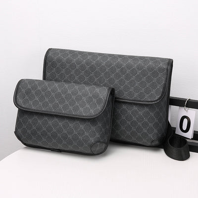 Bolsa Crossbody Retro Matizada con Contraste de Colores para Hombre - Image 3