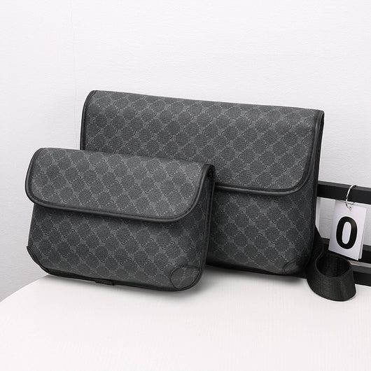 Bolsa Crossbody Retro Matizada con Contraste de Colores para Hombre - Image 3
