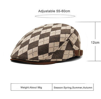 Gorra Plaid Retro Estilo Británico - Boina Pintor Casual - Image 6