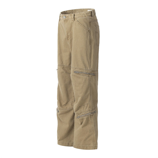 Pantalones Cargo Hombre Bolsillos Amplios Corte Recto con Cierre - Image 13