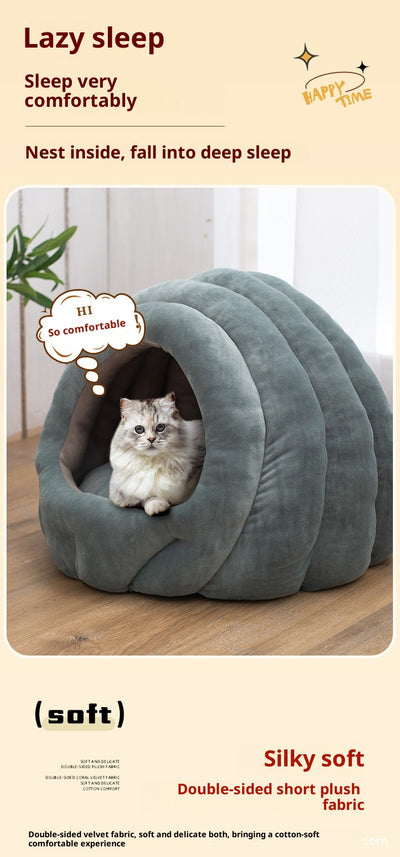 Cama Nido para Gatos Cerrada de Cuatro Estaciones - Image 13