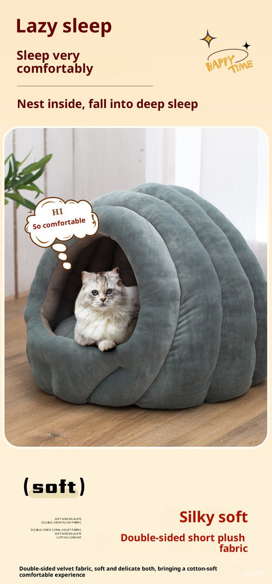 Cama Nido para Gatos Cerrada de Cuatro Estaciones - Image 13