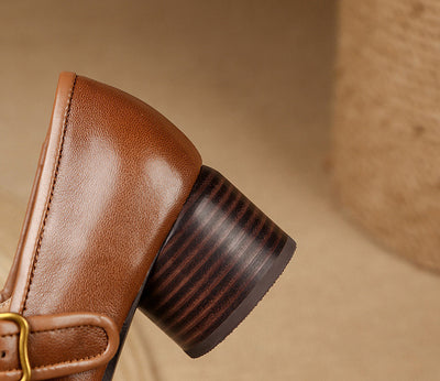 Zapatos de Tacón Grueso con Punta Redonda para Mujer - Image 13