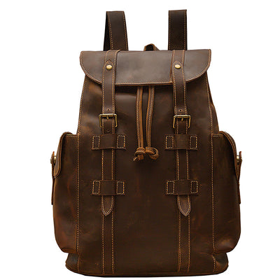 Mochila de Cuero Retro Crazy Horse para Hombre - Bolsa Casual Versátil - Image 4