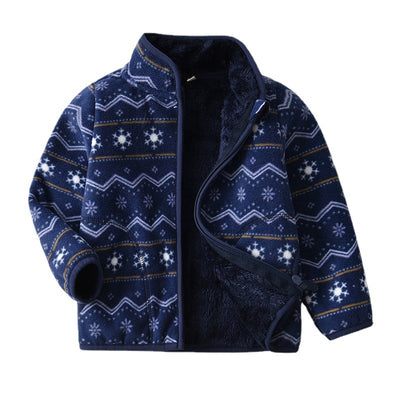 Chaqueta Polar Infantil Estampada con Forro de Terciopelo
