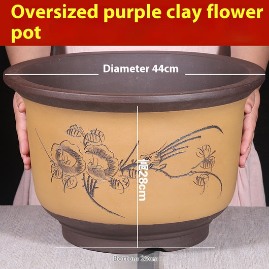 Maceta de Cerámica Púrpura Extragrande para Plantas de Interior - Image 9