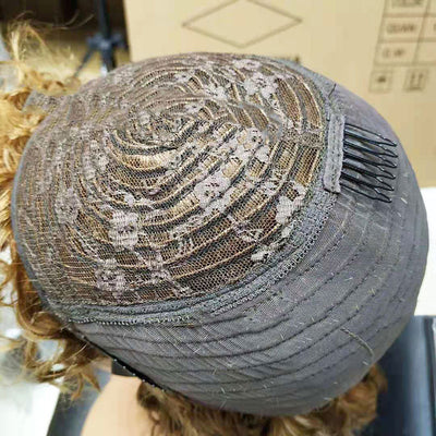 Pelucas de Cabello Humano Ondas de Agua con Flequillo - Image 4