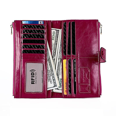 Billetera Vintage de Cuero Encerado para Mujer - Diseño Clásico - Image 4
