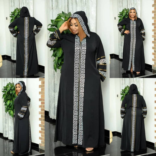 Vestido Swing Estilo Musulmán con Diseño Africano Tradicional