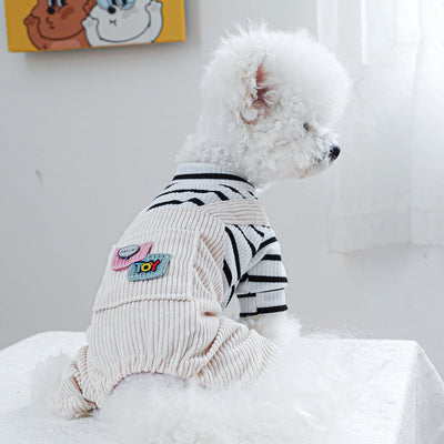Mono Overol a Rayas para Mascotas - Diseño Clásico Blanco y Negro con Bolsillo - Image 14