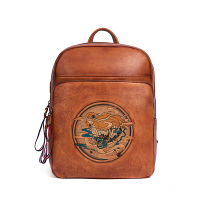 Bolso de Cuero Artesanal Grande con Tallado Manual - Image 6