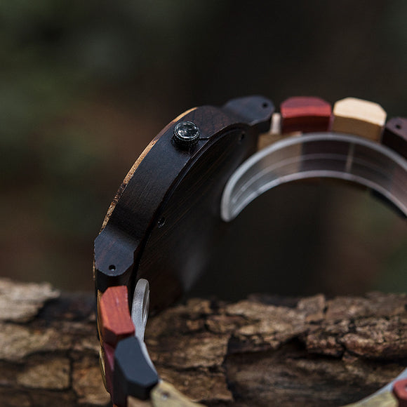 Reloj de Cuarzo para Hombre con Diseño en Madera