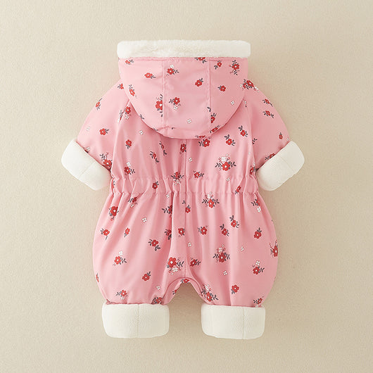 Abrigo Enterizo de Algodón Grueso para Bebé Niña - Pijama Invernal Cálido - Image 4