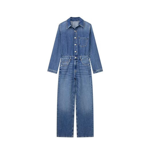 Jumpsuit de Mezclilla Recta Tendencia Urbana para Mujer
