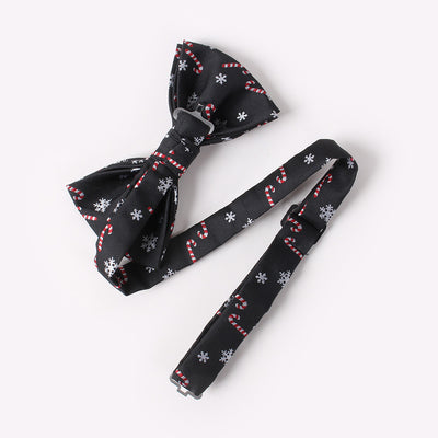 Corbata de Moño Navideño con Patrón de Árbol y Copos de Nieve - Image 6