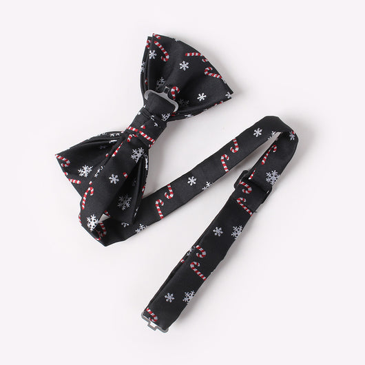 Corbata de Moño Navideño con Patrón de Árbol y Copos de Nieve - Image 6