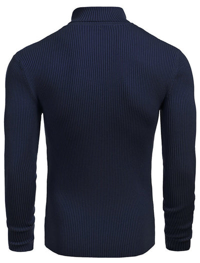 Suéter Cuello Alto Ajustado de Manga Larga para Hombre - Image 18