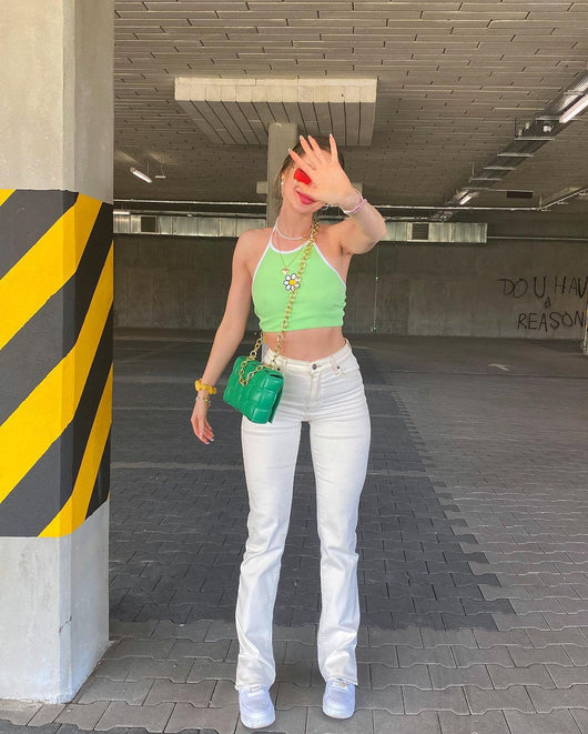 Pantalón Recto Cintura Alta con Cordones y Drapeado Elegante para Mujer - Image 5
