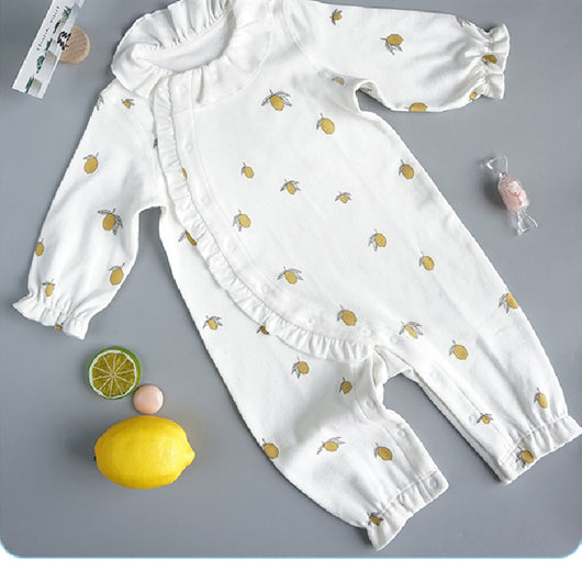 Enterizo para Bebé Niña en Algodón Orgánico Color Limón - Image 4