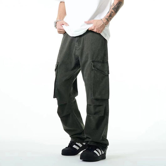 Overoles Americanos para Hombre con Bolsillos Amplios y Diseño Plisado - Image 6