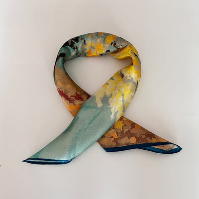 Pañuelo de Seda Cuadrado para Mujer - Diseño Estampado Versátil Primavera Verano - Image 2