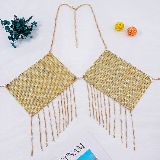 Collar Pecho Metálico con Lentejuelas Brillante para Mujer - Image 9