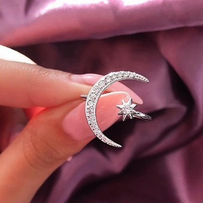 Anillos de Moda Europeos y Americanos con Estrellas y Luna de Circonia - Image 8