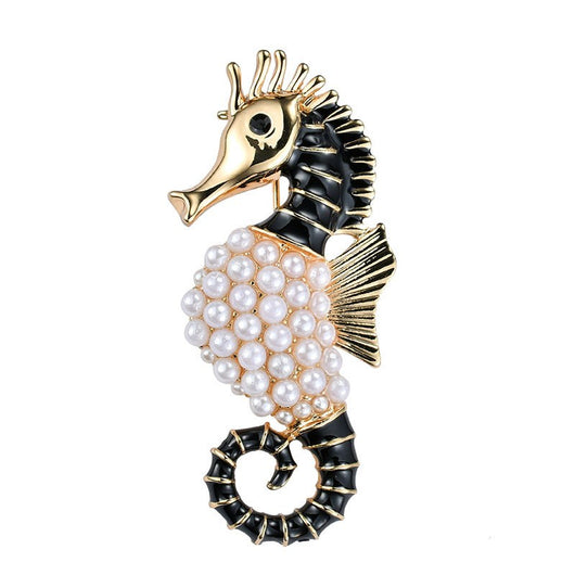 Broche de Caballito de Mar en Perla y Diamantes de Lujo - Image 11