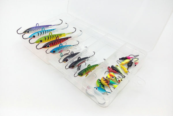 Set de 26 Anzuelos para Pesca en Hielo - Miniatura con Plomo