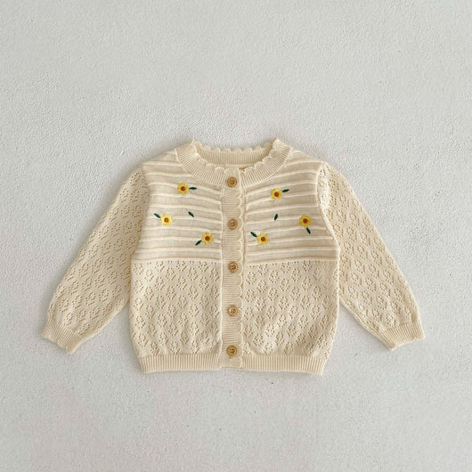 Cardigan Hueco con Flores Bordadas y Protección Solar - Image 19