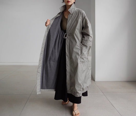 Abrigo Largo Tipo Gabardina para Mujer Talla Grande - Primavera y Otoño - Image 23