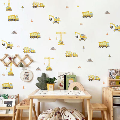 Stickers Adhesivos Decorativos Excavadora Infantil para Dormitorio Infantil