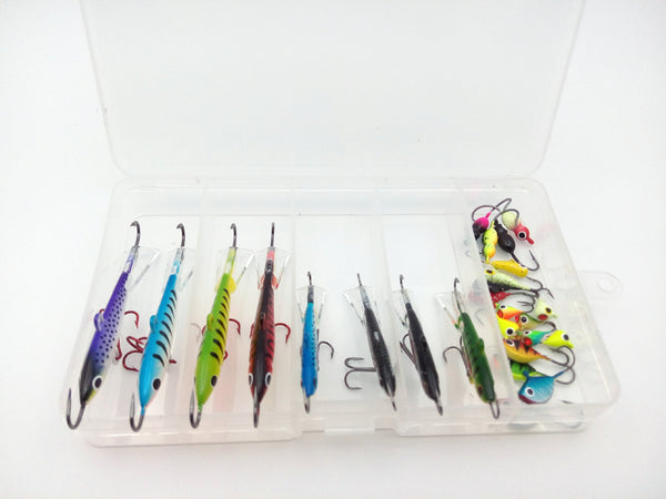 Set de 26 Anzuelos para Pesca en Hielo - Miniatura con Plomo