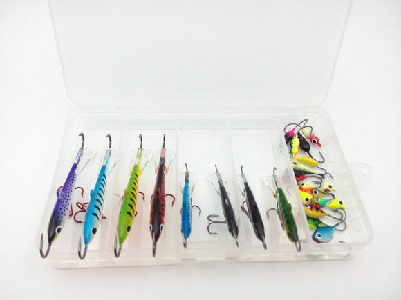 Set de 26 Anzuelos para Pesca en Hielo - Miniatura con Plomo