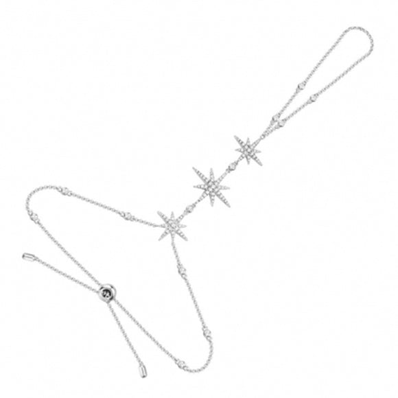 Anillo Estrella M con Cadena Delicada