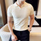 Camisa Texturizada Slim Fit con Cuello V para Hombre - Elegancia Empresarial