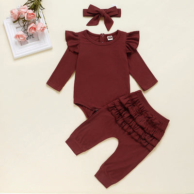 Conjunto de 3 Piezas: Pantalón de Encaje con Diadema - Image 3