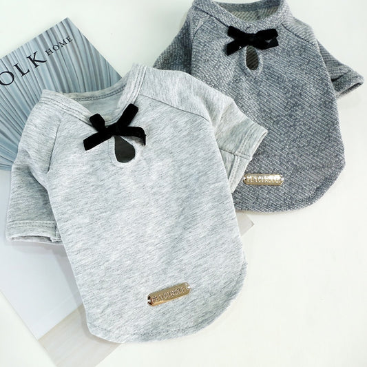 Playera para Perro de Algodón con Moño Adorable