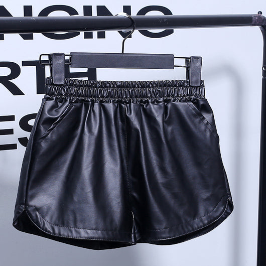 Pantalones de Piel Sintética Cintura Alta Pierna Ancha Casual - Image 9