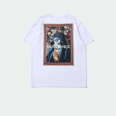 Playera Suelta Gato Madonna con Dedo Medio - Manga Corta - Image 3