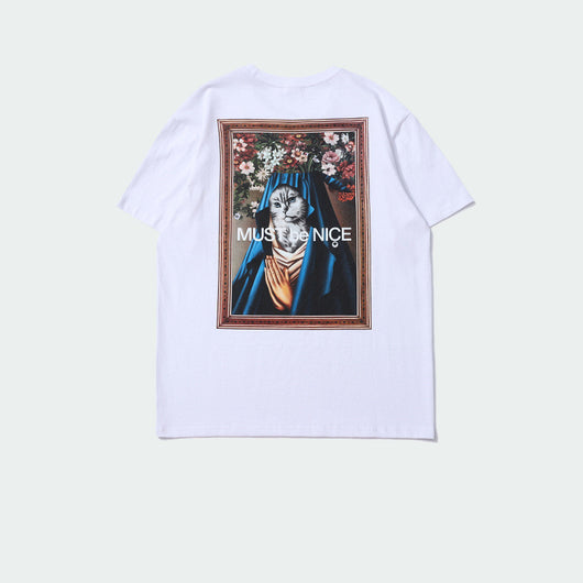 Playera Suelta Gato Madonna con Dedo Medio - Manga Corta - Image 3